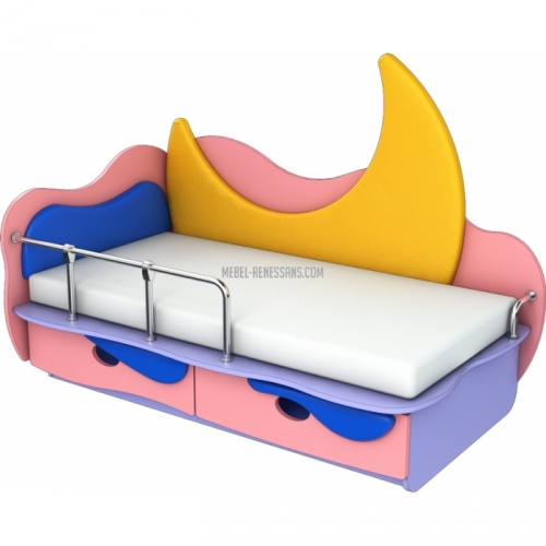 Детская кровать Месяц с бортиком Облачко, Лунная Сказка